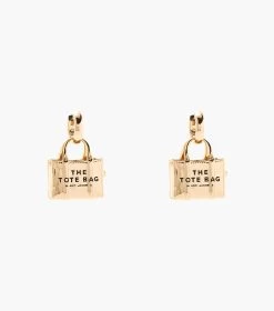 Marc Jacobs The Tote Bag Earrings LIGHT ANTIQUE GOLD -Fashion Store MJI 2P3JER001J46 970 F8F8F8 1 1 MAIN 1