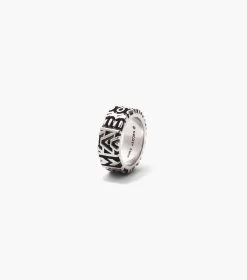 Marc Jacobs The Monogram Engraved Ring AGED SILVER -Fashion Store MJI 2P3JRN001J23 045 F8F8F8 1 1 ALT2
