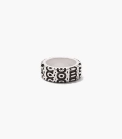 Marc Jacobs The Monogram Engraved Ring AGED SILVER -Fashion Store MJI 2P3JRN001J23 045 F8F8F8 1 1 ALT4