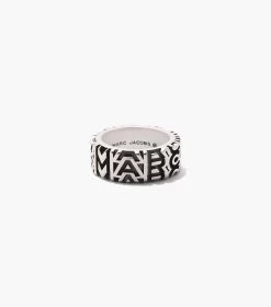 Marc Jacobs The Monogram Engraved Ring AGED SILVER -Fashion Store MJI 2P3JRN001J23 045 F8F8F8 1 1 MAIN 2