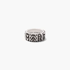 Marc Jacobs The Monogram Engraved Ring AGED GOLD