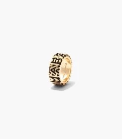 Marc Jacobs The Monogram Engraved Ring AGED GOLD -Fashion Store MJI 2P3JRN001J23 967 F8F8F8 1 1 ALT2
