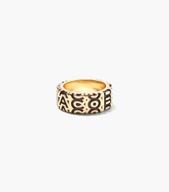 Marc Jacobs The Monogram Engraved Ring AGED GOLD -Fashion Store MJI 2P3JRN001J23 967 F8F8F8 1 1 ALT3