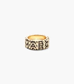 Marc Jacobs The Monogram Engraved Ring AGED GOLD -Fashion Store MJI 2P3JRN001J23 967 F8F8F8 1 1 MAIN 1