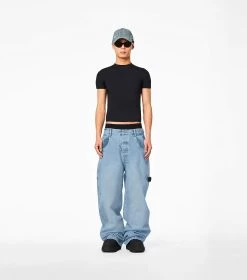 Marc Jacobs The Oversized Carpenter Jean SUN BLEACHED DENIM -Fashion Store MJI 2P3RBT002D01 474 F8F8F8 1 1 ALT6