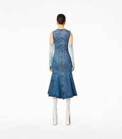 Marc Jacobs The Wave Denim Dress SWELL DENIM -Fashion Store MJI 2P3RDR001D01 475 F8F8F8 1 1 ALT4