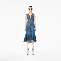 Marc Jacobs The Wave Denim Dress SWELL DENIM