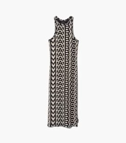 Marc Jacobs The Monogram Racer Rib Dress BLACK/IVORY -Fashion Store MJI 2P3RDR006C11 004 F8F8F8 1 1 ALT1