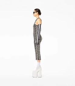 Marc Jacobs The Monogram Racer Rib Dress BLACK/IVORY -Fashion Store MJI 2P3RDR006C11 004 F8F8F8 1 1 ALT2