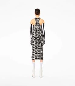 Marc Jacobs The Monogram Racer Rib Dress BLACK/IVORY -Fashion Store MJI 2P3RDR006C11 004 F8F8F8 1 1 ALT3