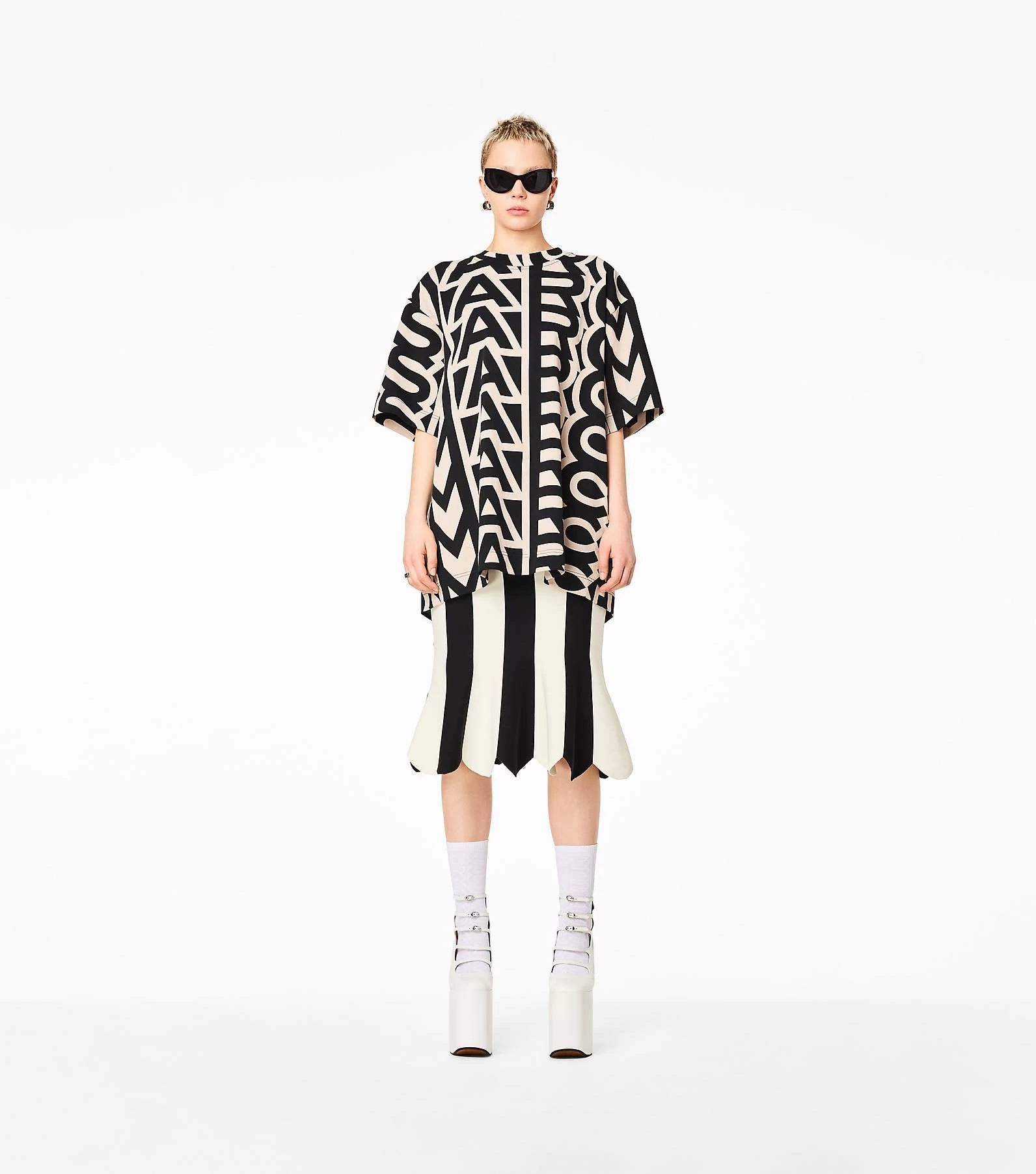 Marc Jacobs The Scuba Stripe Skirt BLACK/IVORY 5 Marc Jacobs The Scuba Stripe Skirt BLACK/IVORY - Image 3