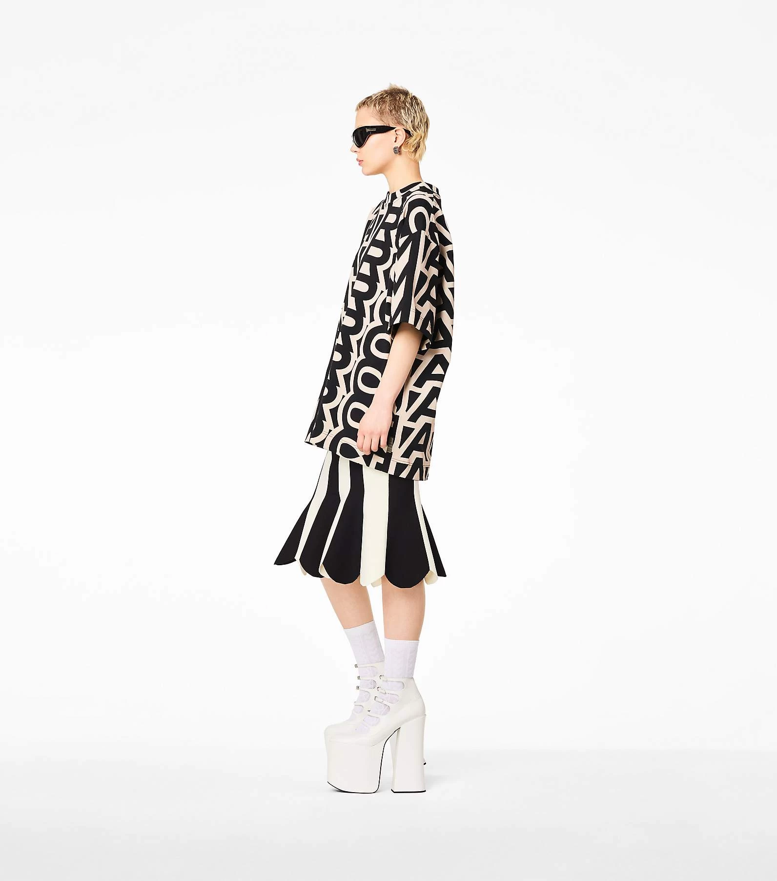 Marc Jacobs The Scuba Stripe Skirt BLACK/IVORY 6 Marc Jacobs The Scuba Stripe Skirt BLACK/IVORY - Image 4