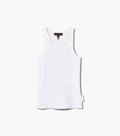 Marc Jacobs The Icon Rib Tank WHITE -Fashion Store MJI 2P3RTP016C13 100 F8F8F8 1 1 ALT1