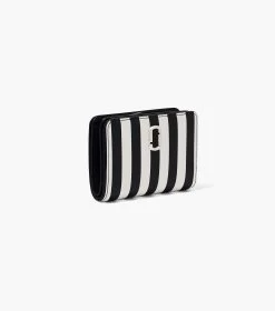 Marc Jacobs The Striped J Marc Mini Compact Wallet BLACK/WHITE 11 Marc Jacobs The Striped J Marc Mini Compact Wallet BLACK/WHITE -Fashion Store MJI 2P3SMP027S01 005 F8F8F8 1 1 ALT2