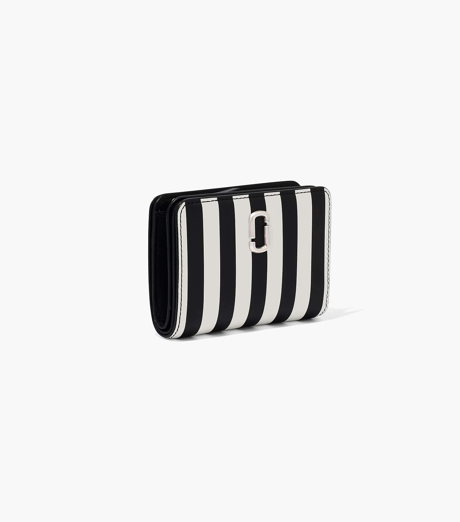 Marc Jacobs The Striped J Marc Mini Compact Wallet BLACK/WHITE 6 Marc Jacobs The Striped J Marc Mini Compact Wallet BLACK/WHITE - Image 4