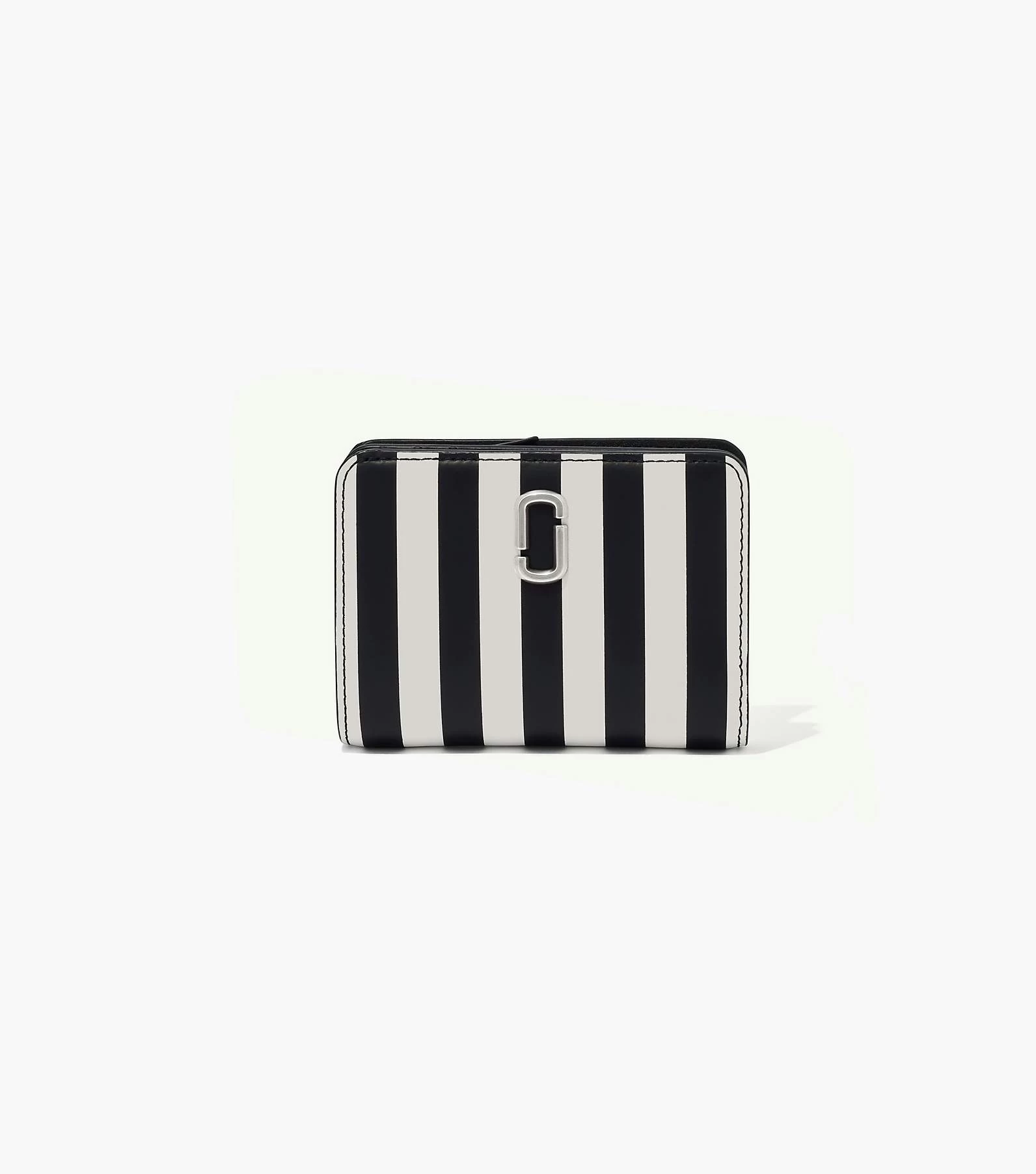 Marc Jacobs The Striped J Marc Mini Compact Wallet BLACK/WHITE 4 Marc Jacobs The Striped J Marc Mini Compact Wallet BLACK/WHITE - Image 2