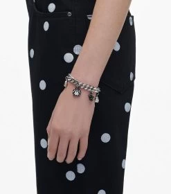 Marc Jacobs The Mini Icon Spots Charm Bracelet BLACK MULTI/SILVER 8 Marc Jacobs The Mini Icon Spots Charm Bracelet BLACK MULTI/SILVER -Fashion Store MJI 2R3JBR001J35 009 F8F8F8 1 1 ALT1