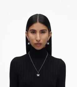 Marc Jacobs The Spots Tote Necklace BLACK MULTI/SILVER -Fashion Store MJI 2R3JNC001J21 009 F8F8F8 1 1 ALT1