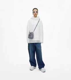 Marc Jacobs The Leather Mini Bucket Bag WOLF GREY -Fashion Store MJI 2S3HCR058H03 050 F8F8F8 1 1 ALT1