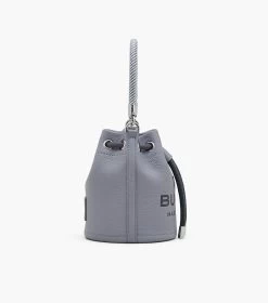 Marc Jacobs The Leather Mini Bucket Bag WOLF GREY -Fashion Store MJI 2S3HCR058H03 050 F8F8F8 1 1 ALT2
