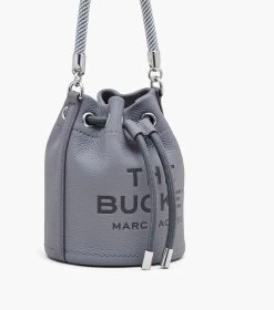 Marc Jacobs The Leather Mini Bucket Bag WOLF GREY -Fashion Store MJI 2S3HCR058H03 050 F8F8F8 1 1 ALT5