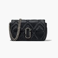 Marc Jacobs The Quilted Leather J Marc Large Shoulder Bag BLACK