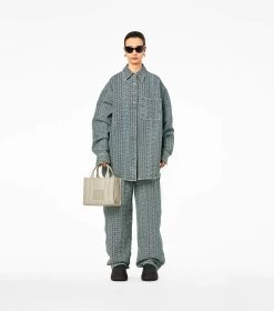 Marc Jacobs The Monogram Leather Small Tote Bag KHAKI -Fashion Store MJI 2S3HTT001H03 223 F8F8F8 1 1 ALT3