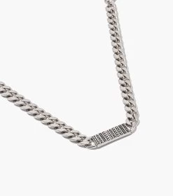 Marc Jacobs The Barcode Monogram ID Chain Necklace AGED SILVER -Fashion Store MJI 2S3JNC001J13 045 F8F8F8 1 1 ALT2