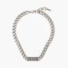 Marc Jacobs The Barcode Monogram ID Chain Necklace AGED SILVER