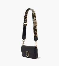Marc Jacobs The Outline Logo Webbing Strap BLACK/GOLD -Fashion Store MJI 2S3SST001S02 007 F8F8F8 1 1 ALT1