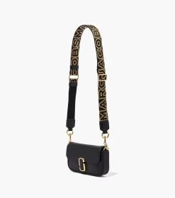 Marc Jacobs The Thin Outline Logo Webbing Strap BLACK/GOLD -Fashion Store MJI 2S3SST002S02 007 F8F8F8 1 1 ALT1