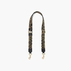 Marc Jacobs The Thin Outline Logo Webbing Strap WOLF GREY MULTI