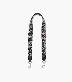 Marc Jacobs The Thin Outline Logo Webbing Strap BLACK/SILVER -Fashion Store MJI 2S3SST002S02 018 F8F8F8 1 1 MAIN 1