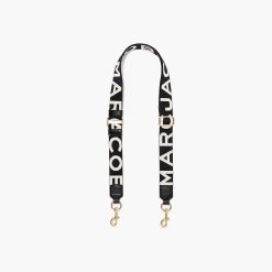 Marc Jacobs The Thin Logo Webbing Strap BLACK/WHITE