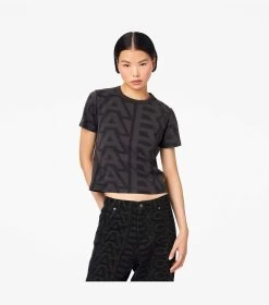 Marc Jacobs The Monogram Baby T-Shirt BLACK/CHARCOAL -Fashion Store MJI C605C08RE22 084 F8F8F8 1 1 ALT4