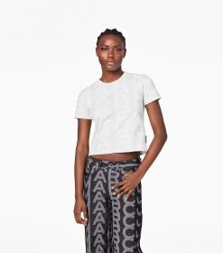 Marc Jacobs The Monogram Baby Tee EGGSHELL/OPTIC WHITE -Fashion Store MJI C605P02PF22 142 F8F8F8 1 1 ALT4