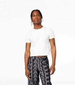 Marc Jacobs The Monogram Baby Tee EGGSHELL/OPTIC WHITE -Fashion Store MJI C605P02PF22 142 F8F8F8 1 1 ALT5