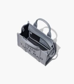 Marc Jacobs The Leather Small Tote Bag WOLF GREY -Fashion Store MJI H009L01SP21 050 F8F8F8 1 1 ALT6