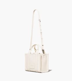 Marc Jacobs The Leather Small Tote Bag COTTON/SILVER -Fashion Store MJI H009L01SP21 140 F8F8F8 1 1 ALT2