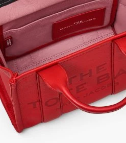Marc Jacobs The Leather Small Tote Bag TRUE RED -Fashion Store MJI H009L01SP21 617 F8F8F8 1 1 ALT5