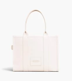 Marc Jacobs The Leather Large Tote Bag COTTON/SILVER -Fashion Store MJI H020L01FA21 140 F8F8F8 1 1 ALT3
