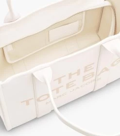 Marc Jacobs The Leather Large Tote Bag COTTON/SILVER -Fashion Store MJI H020L01FA21 140 F8F8F8 1 1 ALT5