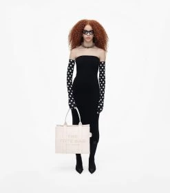 Marc Jacobs The Leather Large Tote Bag COTTON/SILVER -Fashion Store MJI H020L01FA21 140 F8F8F8 1 1 ALT7