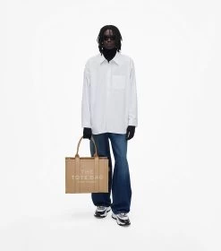 Marc Jacobs The Leather Large Tote Bag CAMEL -Fashion Store MJI H020L01FA21 230 F8F8F8 1 1 ALT8