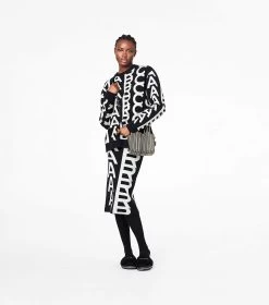 Marc Jacobs The Monogram Leather Mini Tote Bag BLACK/WHITE -Fashion Store MJI H052L03FA22 005 F8F8F8 1 1 ALT1