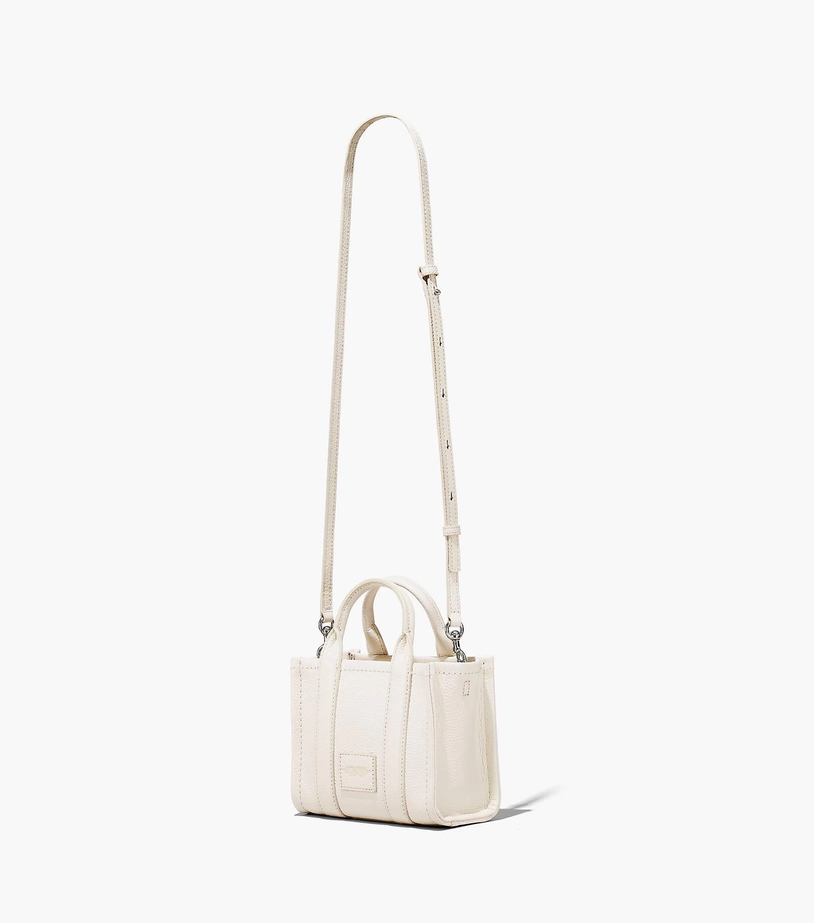 Marc Jacobs The Leather Mini Tote Bag COTTON/SILVER 14 Marc Jacobs The Leather Mini Tote Bag COTTON/SILVER - Image 12