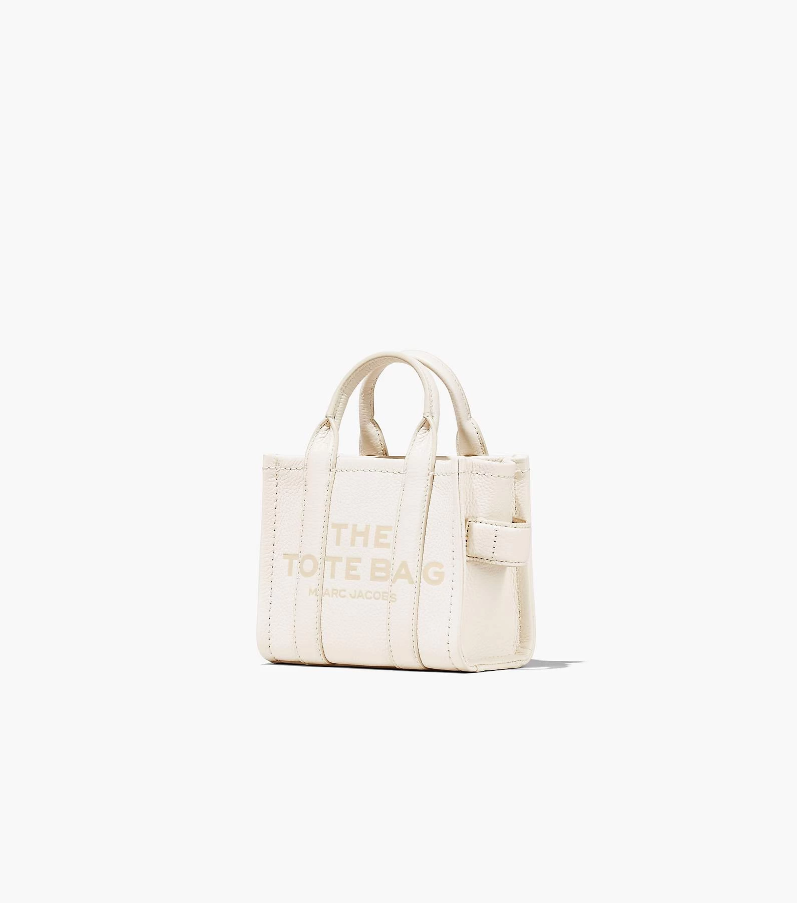 Marc Jacobs The Leather Mini Tote Bag COTTON/SILVER 16 Marc Jacobs The Leather Mini Tote Bag COTTON/SILVER - Image 14