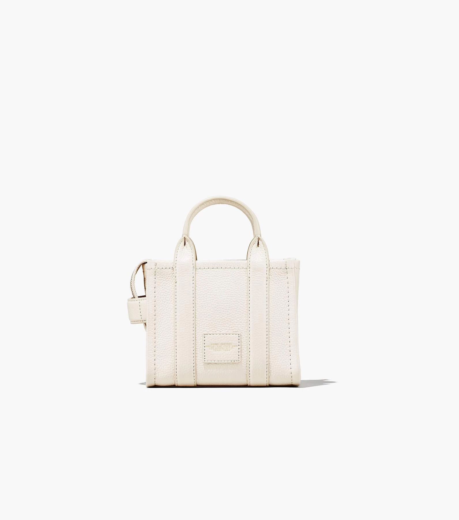 Marc Jacobs The Leather Mini Tote Bag COTTON/SILVER 17 Marc Jacobs The Leather Mini Tote Bag COTTON/SILVER - Image 15