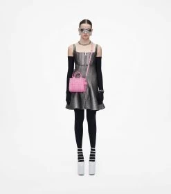 Marc Jacobs The Leather Mini Tote Bag FLURO CANDY PINK -Fashion Store MJI H053L01RE22 691 F8F8F8 1 1 ALT1