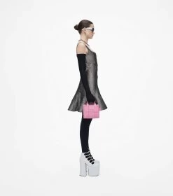 Marc Jacobs The Leather Mini Tote Bag FLURO CANDY PINK -Fashion Store MJI H053L01RE22 691 F8F8F8 1 1 ALT6